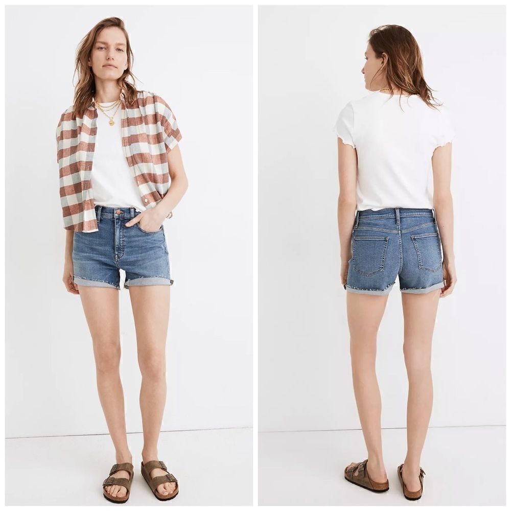 Madewell High-Rise Denim Shorts in Quintell Wash: TENCEL™ Lyocell Edition